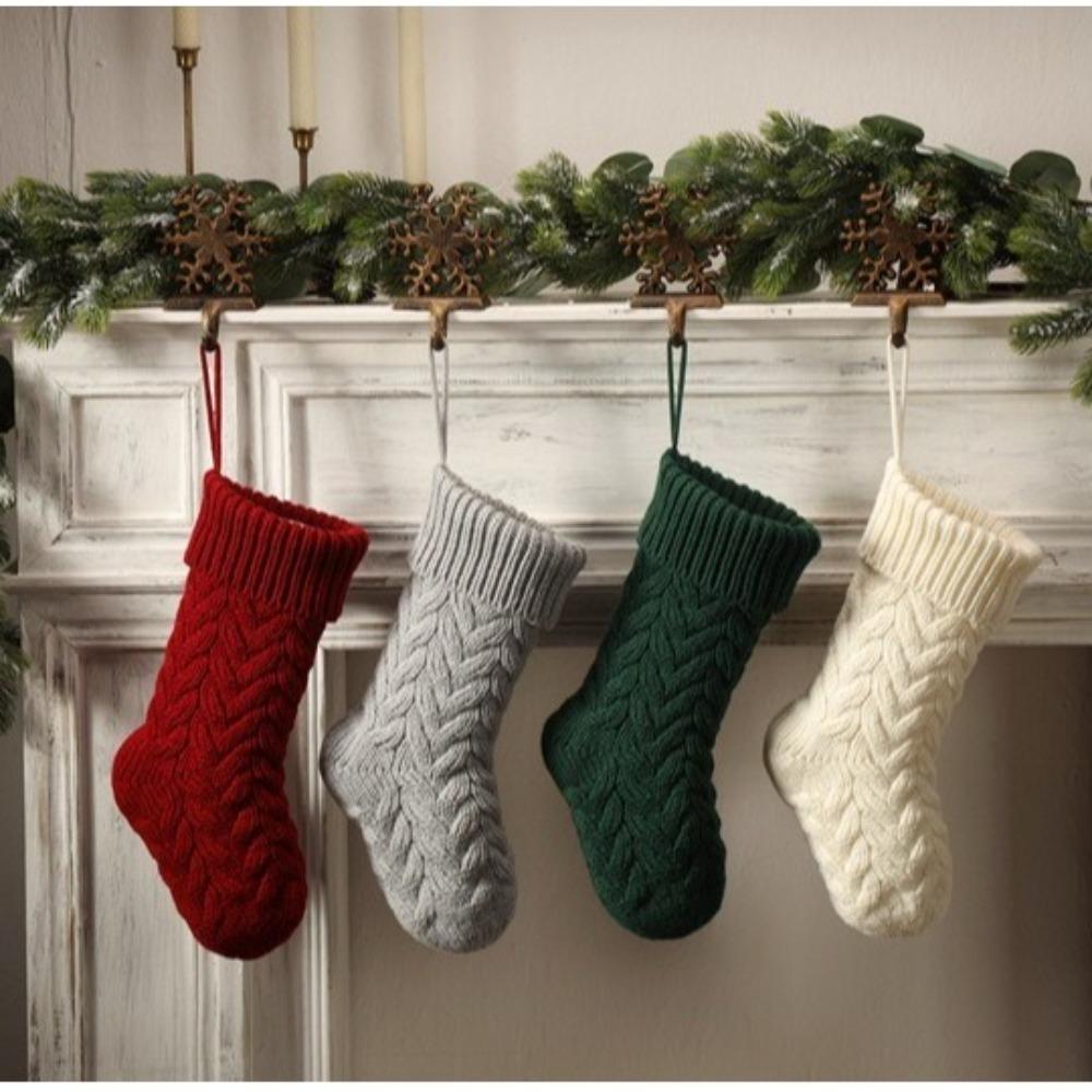Knitted Christmas Sockings Santa Socks Christmas Decorations  Festive Supplies