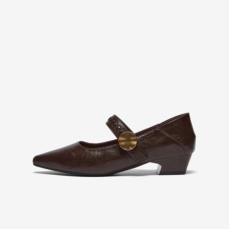 BESTO Retro Pointed Toe Mary Jane Heels F5177AQ6