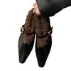 Pelz Spitzschuh Damen Slipper Schuhe Leder Elegant Schnalle Ballerinas Schuhe 2025 Trend Modedesigner Kleid Winter Damen Schuhe