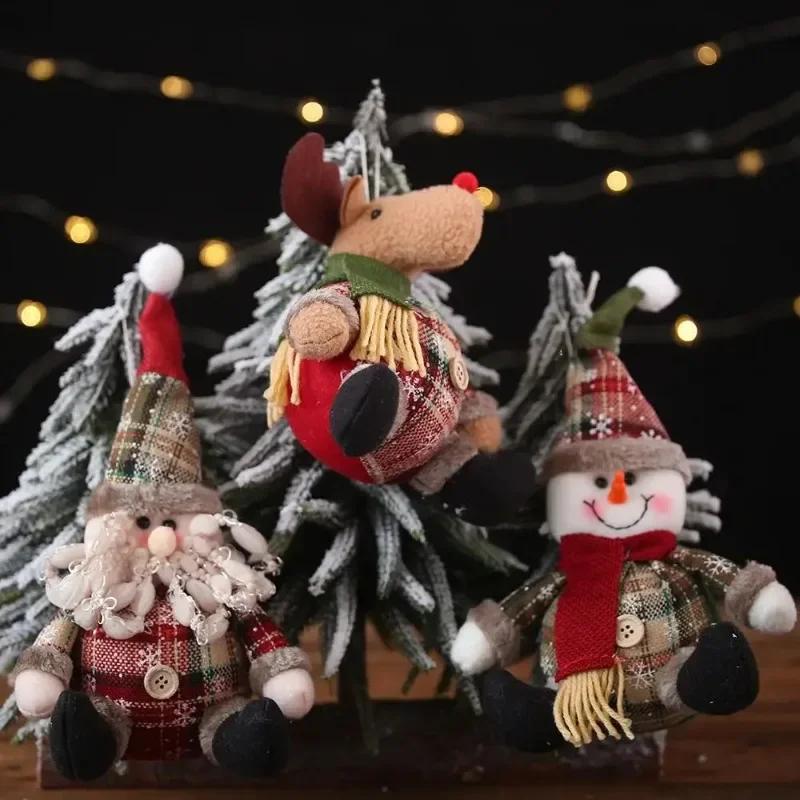 1 Stück Weihnachtsmann Elch Schneemann Puppe Weihnachtsgeschenke 2025 Frohe Weihnachten Dekorationen Ornamente Zuhause Frohes Neues Jahr Weihnachtsdekorationen