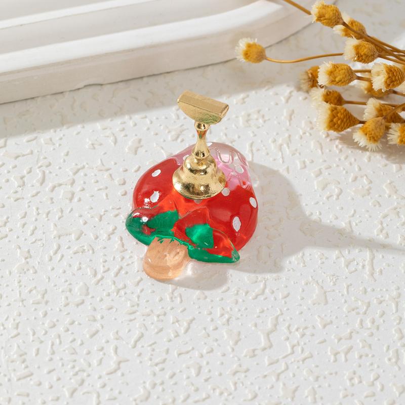 Cute Fruit Strawberry Tray Chess Magnetic Nail Tips Display Stand Acrylic Show Nail Holder Practice Gel Polish Fake Nail Showing