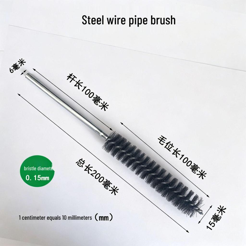 304 Stainless Steel Wire Brush for Inner Hole Cleaning: Rust Removal, Polishing, Deburring, with Handle.