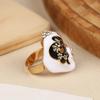 Personality Chinese-Style Drip Oil Peking Opera Facial Makeup Alloy Finger Rings Adjustable Jewelry Gift