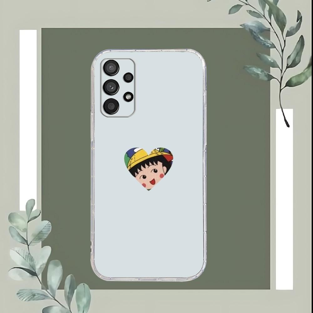 Cartoon Chibi Maruko Chan Phone Case For Samsung Galaxy A52 A12 A51 S21 Edge S22ULTRA S23 S20LITE Plus Ultra Transparent Cover