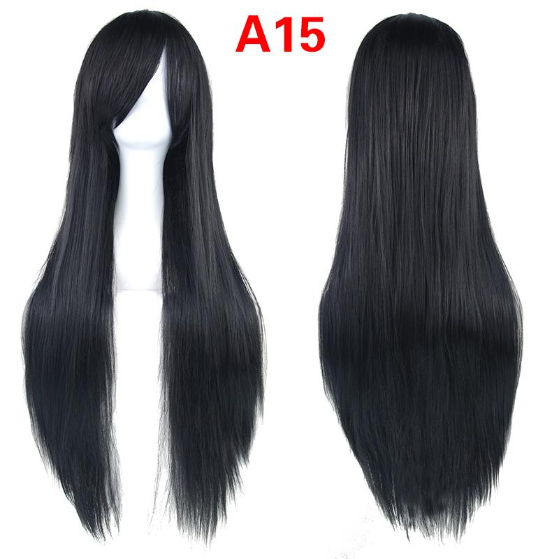 Universal Synthetic Colorful Long Straight Cosplay Wigs Natural 80Cm Hair Extensions Lolita Masquerade Party Hairstyle