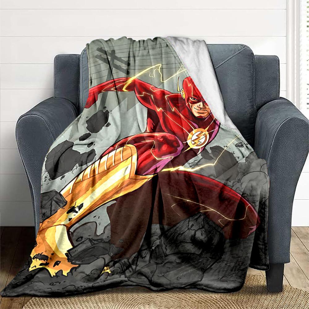 1 Stück Flash Superhelden Decke Polyesterfaser, Ganzjahreskomfort für Sofa, Bett, Büro, Auto, Camping, Ideale Heimdeko & Geschenk, Bürokomfort