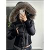 Women's Slim-Fit Down Jacket — New for Winter 2026 (Features detachable fur collar; filled with 90% white duck down)