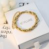 Jewelry Personality Exaggerated 18K Thick Chain Splicing Jewelry Oval Interlocking Titanium Steel Bracelet