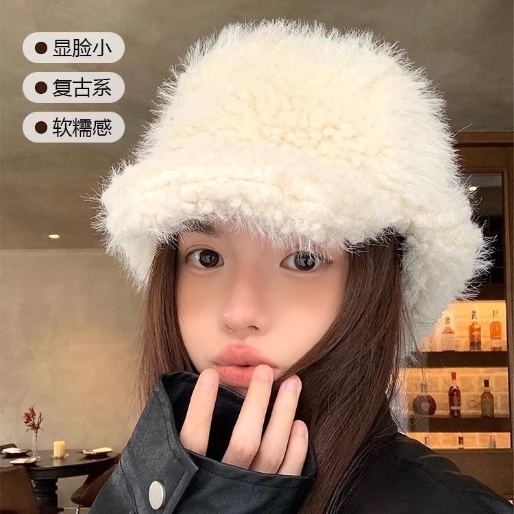 "Otaku Girl" Solid Color Lamb Plush Lei Feng Hat Thickened Ear Protector Children's Winter Warm Ski Hat