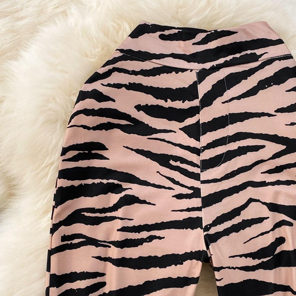 

Осенние повседневные брюки корейской версии с высокой талией, тонкие зебровые узоры, драпировка до пола, длинные расклешенные брюки для женщин