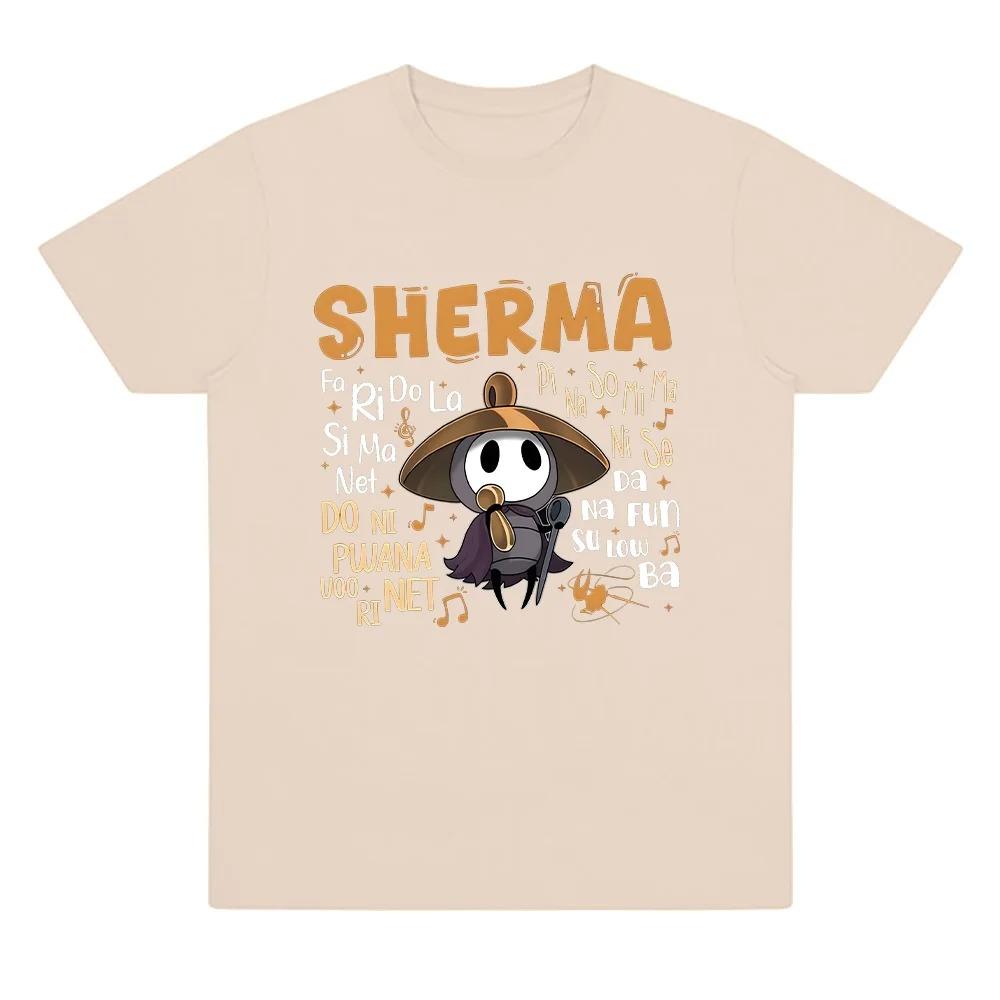 Sherma Song T-shirts Hollow Knight Silksong Funny Game Quote Tees Harajuku Cartoon Print T Shirts Short Sleeves Plus Size Loose