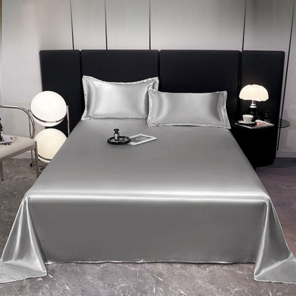3pcs/set Ice Cooling Satin Bed Sheet Sets Smooth Bed Linen Household Mattress Protector  Hotel