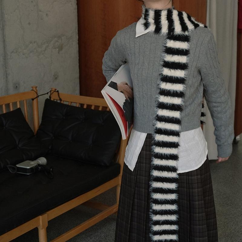 Knit Scarf for Women Long Skinny Belt Necktie Neck Scarf Girls Photo Props Long Neckerchief Skinny Scarf Necktie