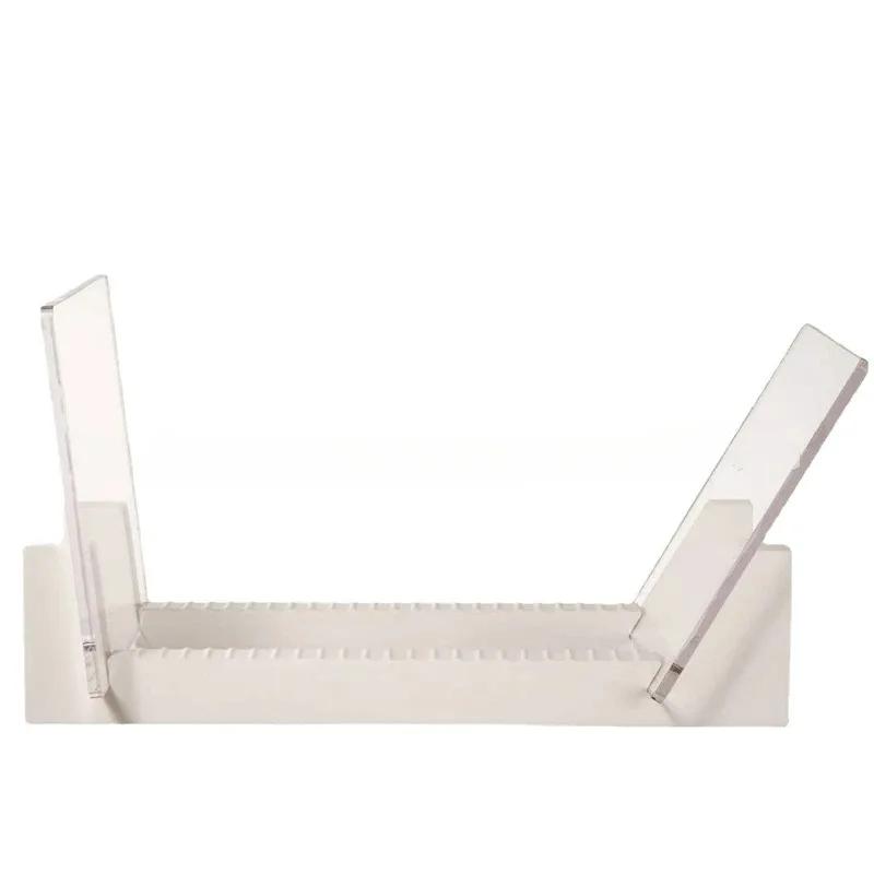 

Vinyl Record Storage Holder Large Capacity Display Stand With Clear Acrylic Ends Modern Solid Wooden LP Album Deskop Rack білий