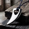 Bull Horn Design Wolf Tooth Necklace Zinc Zinc Alloy Crescent Tooth Leather Rope Necklace  Men