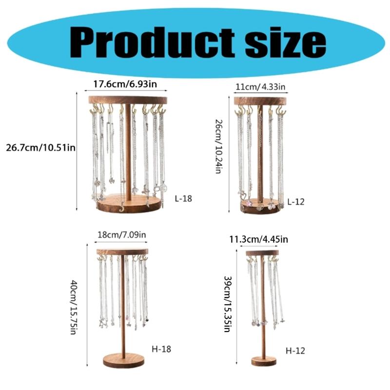 Bracelet Hanging Stand Jewelry Display Rack Wood Texture Bracelet Holder for Displaying Necklaces Earrings and Bracelets
