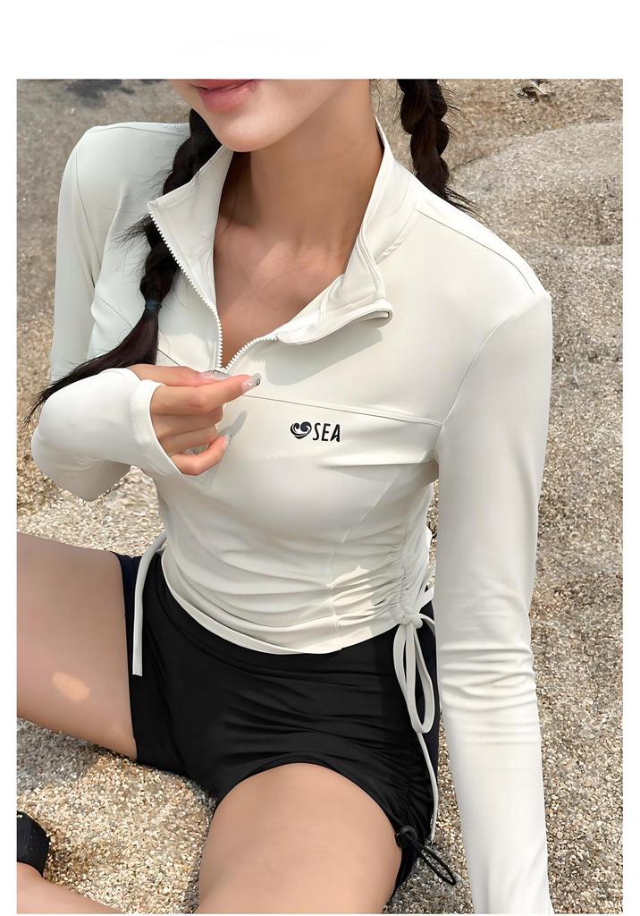 2025 Women's High-End Conservative Sports Swimsuit - Slimming & Sun Protective for Surfing