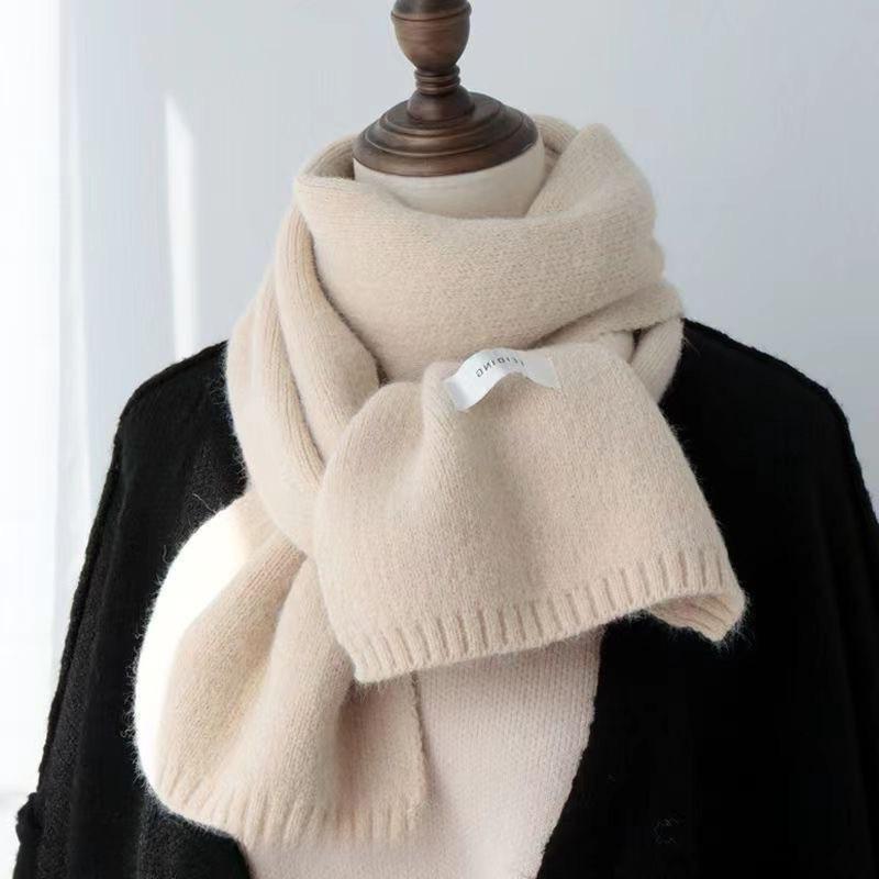 2025 Autumn And Winter  Korean Version Ing Style Solid Color Scarf Student Warm Knitted Versatile Couple Scarf