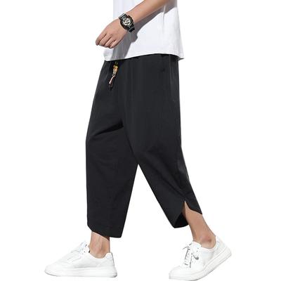 Pants for Sarouel Loose Wide Large Loose Tapered Adjustable Casual L [Aaronlive] Men, Pants, Fit, Pants, Size, Fit, Pants, 9/10 Length, Plain,
