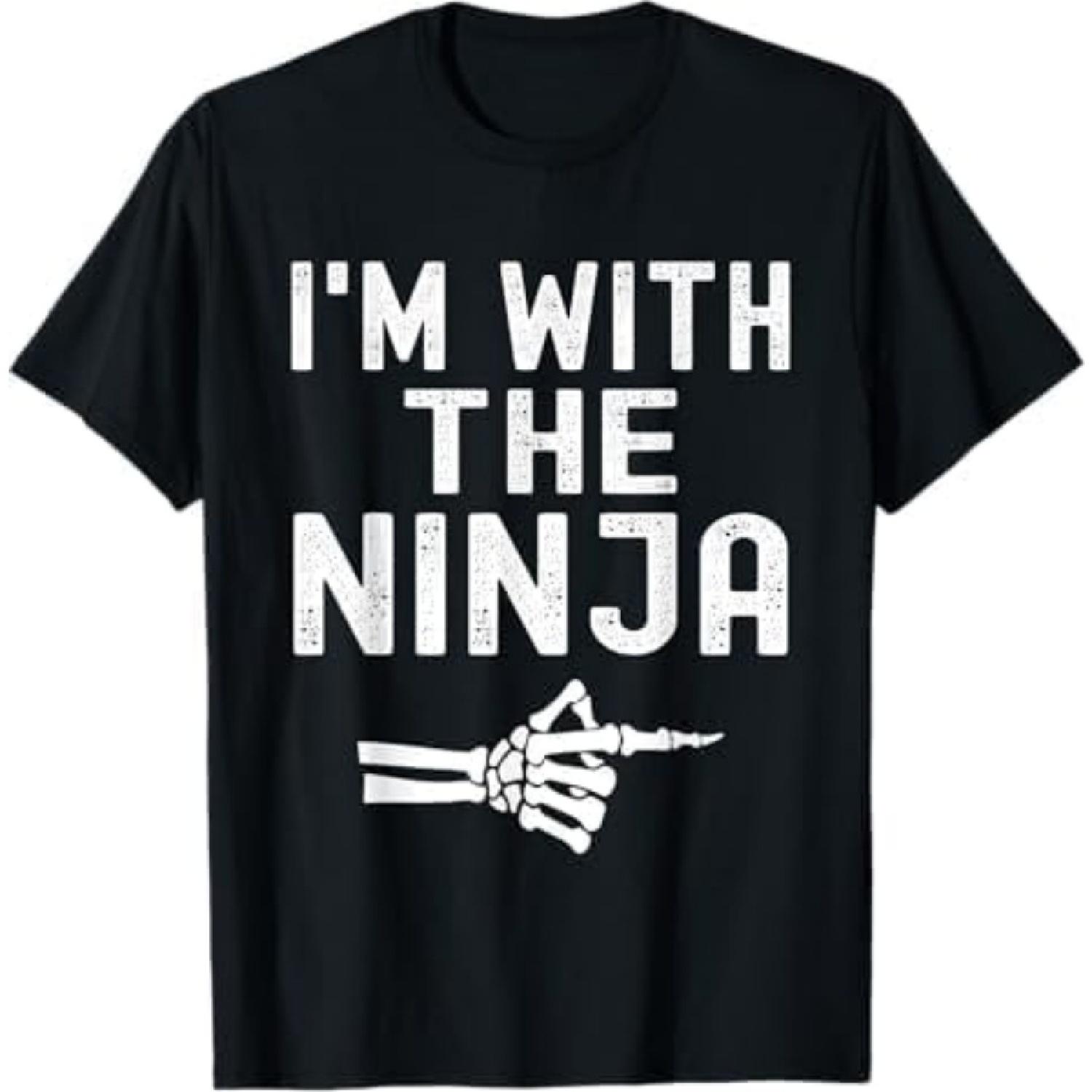 

I m with The Ninja Funny Skeleton Halloween Matching Couple T-Shirt Khan Mens Womens Tank Top Sweatshirt Hoodie 618 Black XXXXXL різнокольоровий