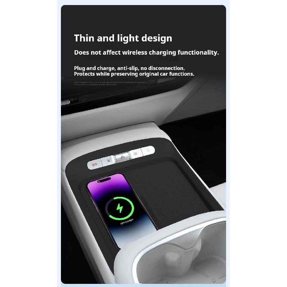 For 2026 MG 4X Central Wireless Charging Silicone Mat Anti-slip Dustproof Phone Pad Car Interior Protective Liner Accessories