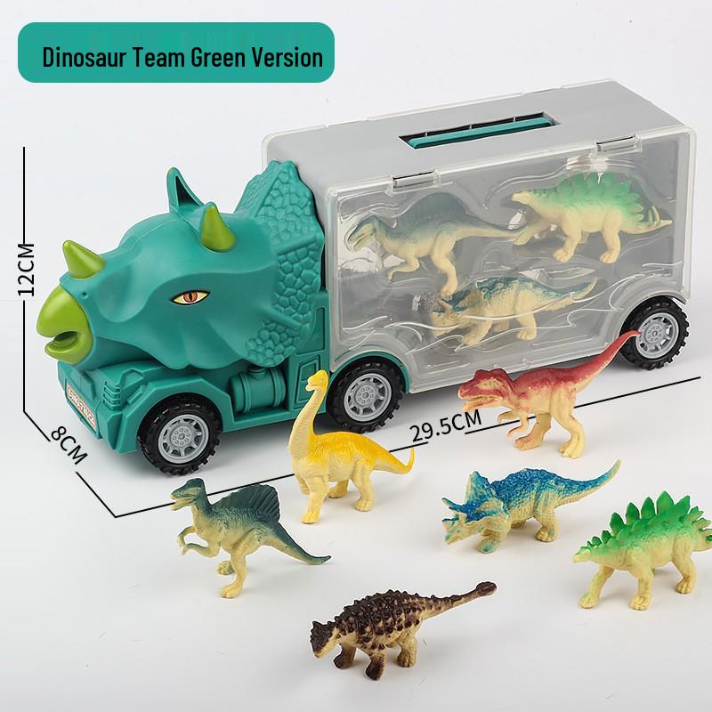 Dinosaur Truck Toy Storage & Transport Set with Alloy Car for Kids