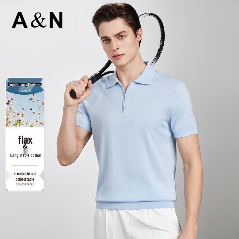 Men s Linen Blend Short-Sleeve Polo Shirt 52