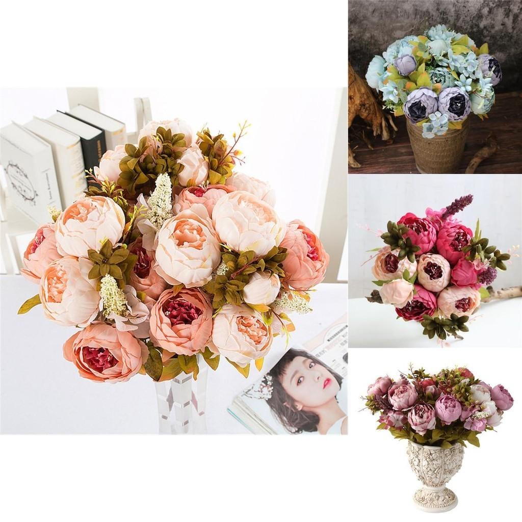Umělé hedvábné pivoňky pro krásné svatební kytice a dekorace do stolu**