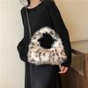 Winter Faux Fur Shoulder Bag for Women Trendy Fuzzy Handbags Plush Crossbody Bag Fluffy Tote Bag Furry Handle Mobile Phone Bag