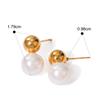 Yori Elegant Imitation Pearls Stainless Steel Round Ball Drop Earrings Temperament Metal Charm Stylish Jewelry Gift