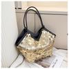 Fashi Shoulder Bag Women Large Capacity Glitter Handle Bag Trendy Crossbody Comfortable and Versatile Texture Commuting Bag