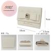 Mini Coin Easy to Take Out Palm Everyday Mass Mine Lolita R71 Ivory [Cross Marberry] Wallet, Women's, Ribbon, Cute, Tri-fold Wallet, Stylish, Purse,