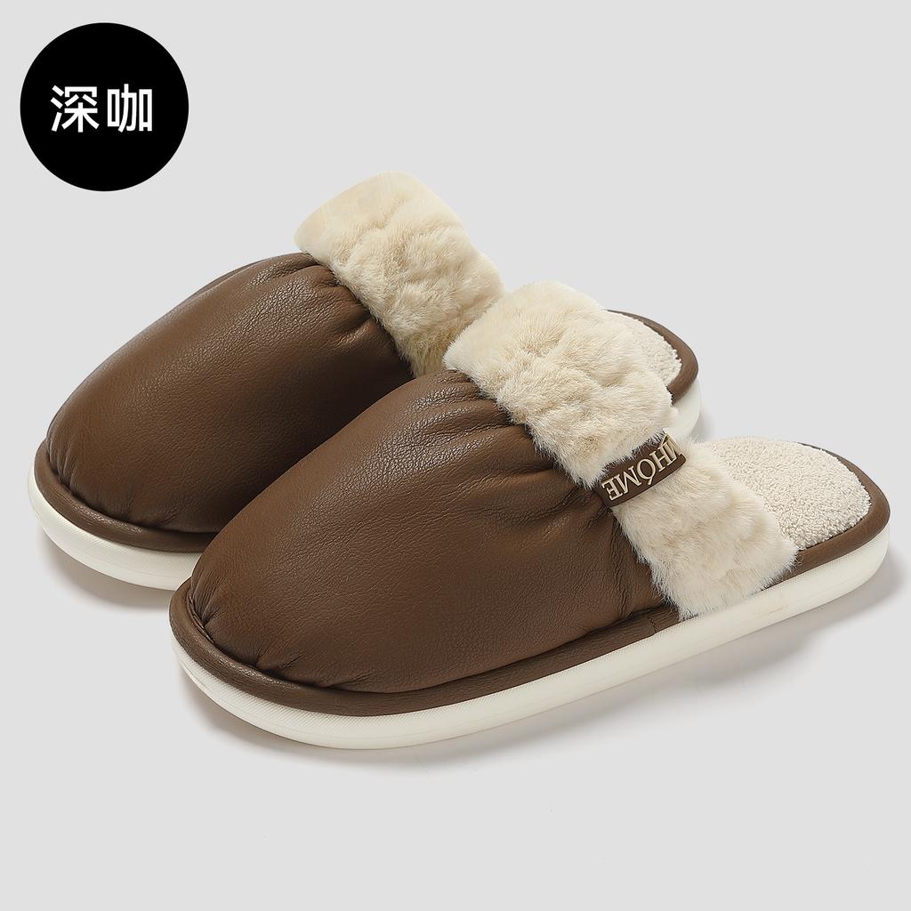 New Bread Cotton Slippers 2025 Autumn and Winter Indoor Plush Warm Thick Bottom Non-slip Home Waterproof