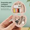 1Box Mini Sewing Box Multifunctional Household Buttons Scissor Pins Heart-shaped Storage Box Portable Travel Sewing Tool