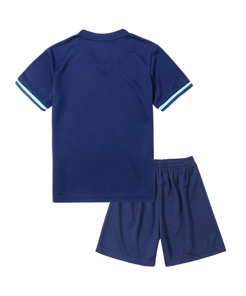 Hiheart Junior Training Wear Summer Short Sleeves and Size 140cm Kids' Soccer/Futsal Set, Boys' Wear, Shorts, Navy,