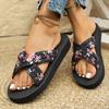 Women's Flip Flops Thick Sole Printed Floral Comfortable Soft Sole  Summer New Fashion Leisure Outdoor Beach Slippers