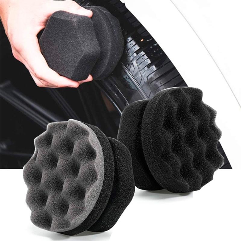 Car Tire Wax Applicator Sponge Multifunctional Tire Waxing Spong Wax Applicator Designed for Simple Grip & Repeated Use