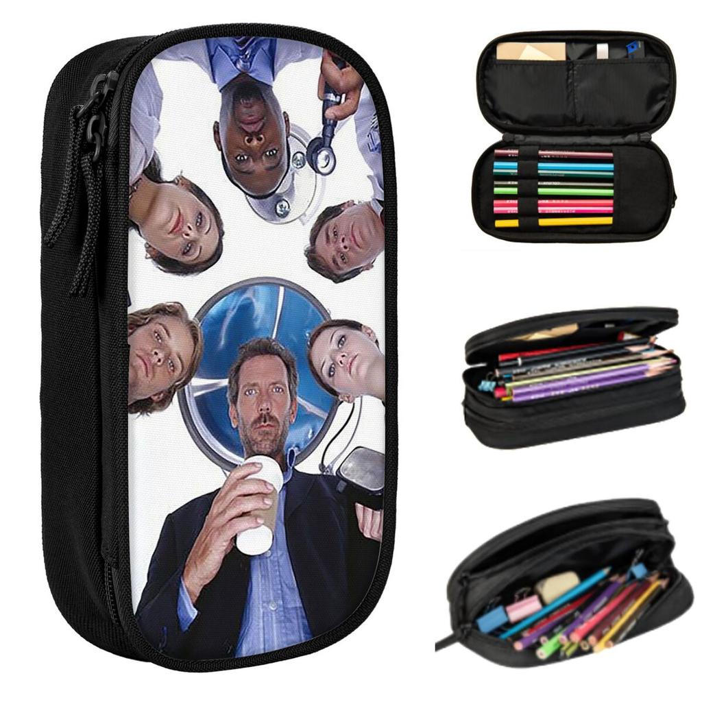 House MD TV Show Pencil Case for Studen Gifts Pen Box Pencil Bag Stationery Supplies Pen Holder Bag