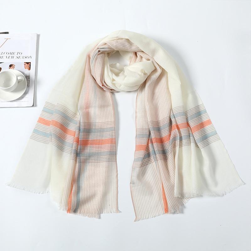 Spring and Autumn high-luxury shawl with light and thin women's dual-purpose scarf wool silk scarf soft scarf