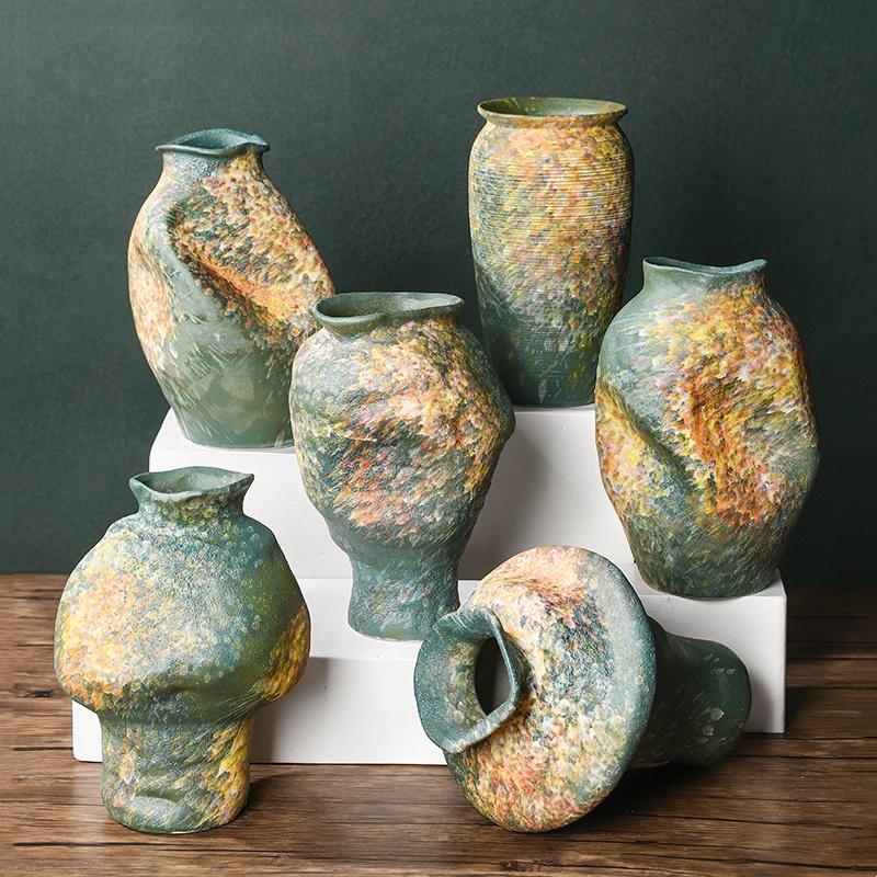 Keramikvase Handgefertigt Grobkeramik Blumenvase Keramik Handwerk Blumenarrangement Zubehör Heimdekoration