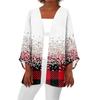 Dámský ležérní módní kabát s vánočním potiskem, lehká bunda střední délky, kardigan