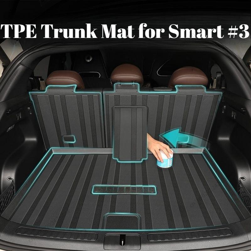 Custom TPE Trunk Floor Mat for Smart #3 2023-2026, Automotive Interior Protective Modification Accessory Cargo Liner durable
