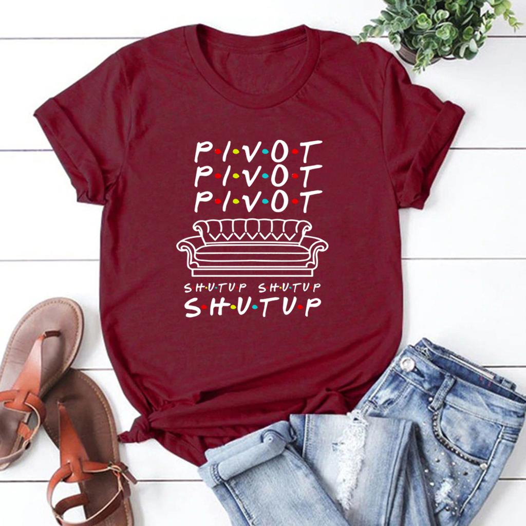 Maglietta Pivot Shut Up Magliette Pivot Friends Serie TV Streetwear Harajuku Top Donna Estate Casual T-shirt Magliette Abbigliamento Donna