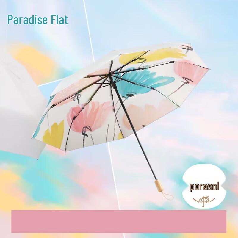 Paradise UV Protection Three-Fold Sun/Rain Umbrella
