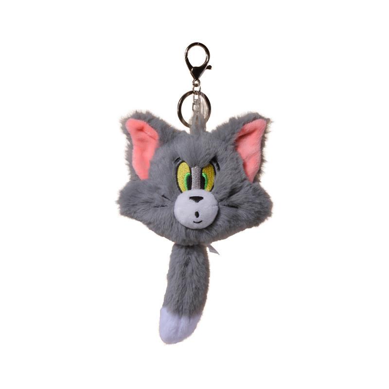 

Tom Jerry And Large Head Shape Tail Vibrating Plush Pendant Keychain Funny Tom