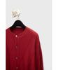 YOUTH Round Neck Textured Cardigan - Red