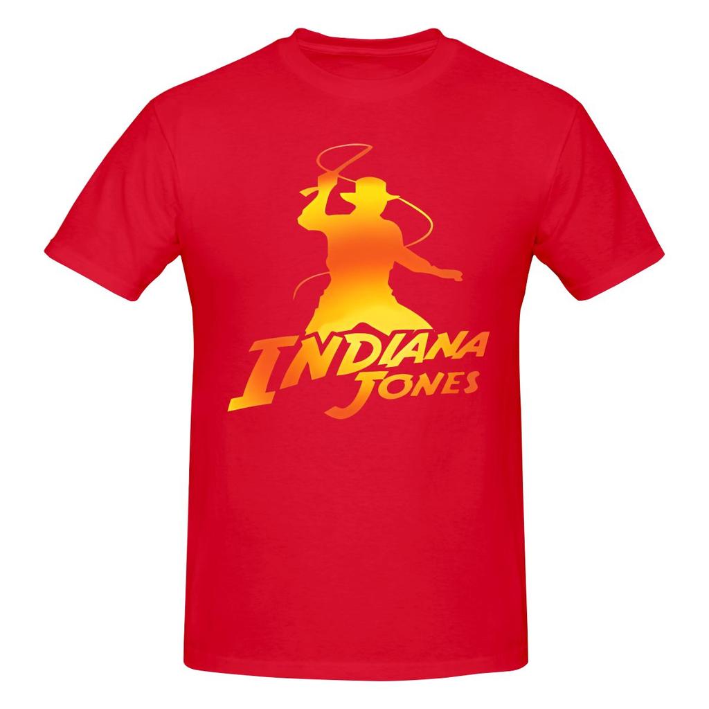 Indiana Jones Logo Nude Feeling Tshirt Sports Street Reinforced Collar Shirt