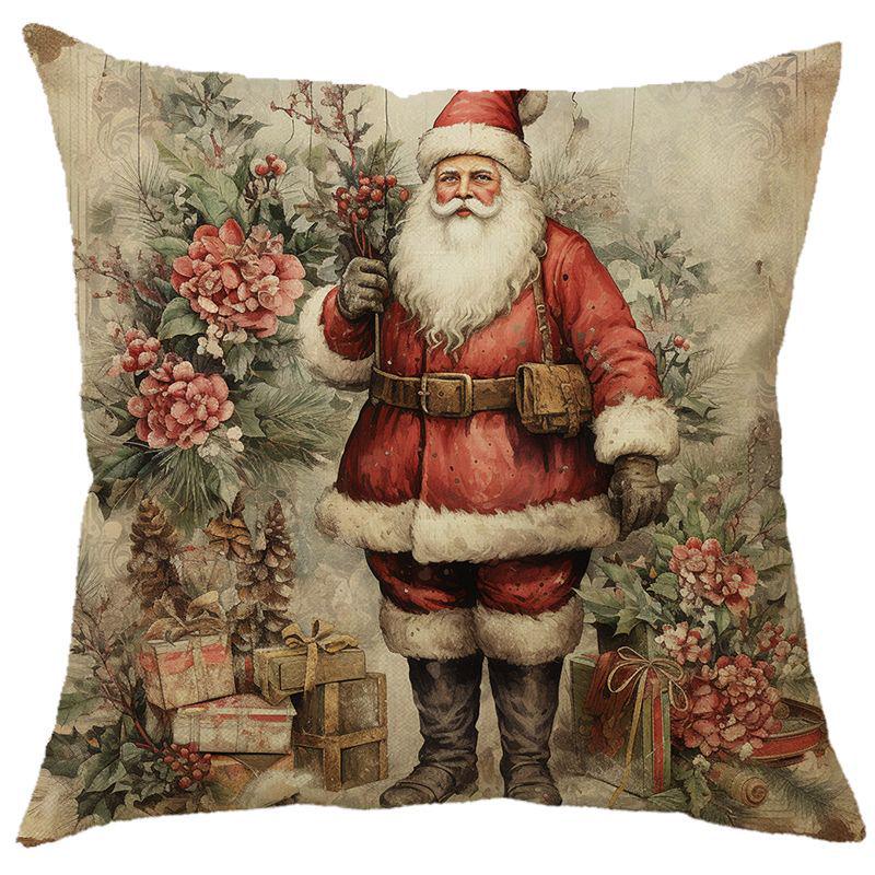 

Наволочка с рождественским принтом из льна для дома, дивана, автомобиля и офиса 45cm x 45cm