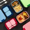 Scatola Multiuso per Conservazione in Cucina a Doppio Strato per Pranzo con Contenitore per Salsa e Stoviglie, Ermetica Impilabile per Alimenti Grande Capacità Bento per il Lavoro