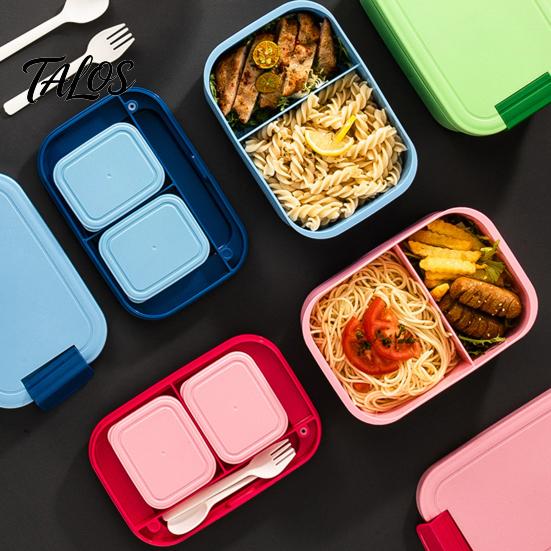 Scatola Multiuso per Conservazione in Cucina a Doppio Strato per Pranzo con Contenitore per Salsa e Stoviglie, Ermetica Impilabile per Alimenti Grande Capacità Bento per il Lavoro